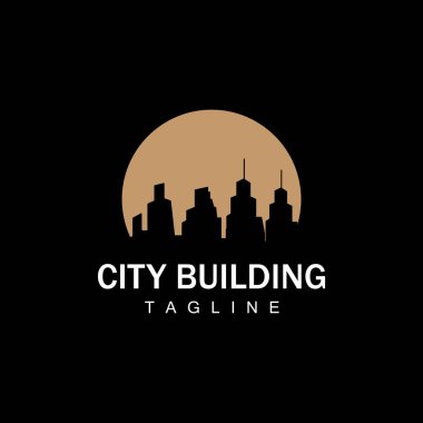 Skyline İnşaat Logosu, Basit Modern Tasarım Vektörü İllüstratör Şablonu