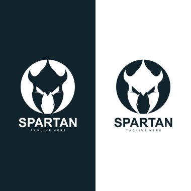 Spartalı Savaşçı Logosu Basit Çizim Siluet Vektör Tasarımı