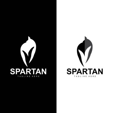 Spartalı Savaşçı Logosu Basit Çizim Siluet Vektör Tasarımı