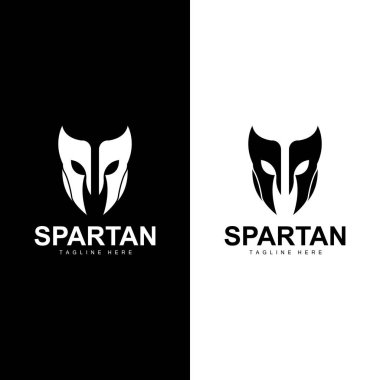 Spartalı Savaşçı Logosu Basit Çizim Siluet Vektör Tasarımı
