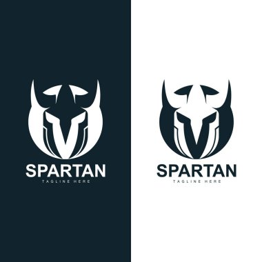 Spartalı Savaşçı Logosu Basit Çizim Siluet Vektör Tasarımı