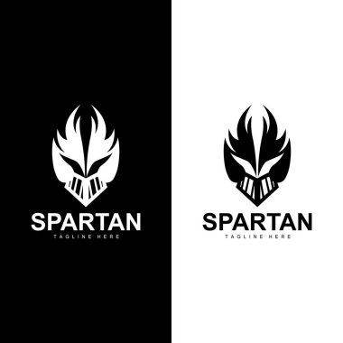 Spartalı Savaşçı Logosu Basit Çizim Siluet Vektör Tasarımı