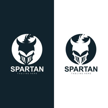 Spartalı Savaşçı Logosu Basit Çizim Siluet Vektör Tasarımı