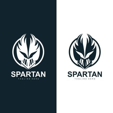 Spartalı Savaşçı Logosu Basit Çizim Siluet Vektör Tasarımı