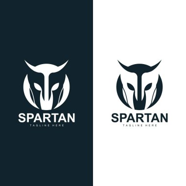 Spartalı Savaşçı Logosu Basit Çizim Siluet Vektör Tasarımı