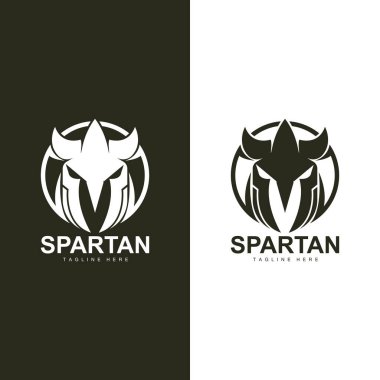 Spartalı Savaşçı Logosu Basit Çizim Siluet Vektör Tasarımı