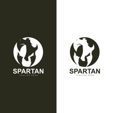 Spartalı Savaşçı Logosu Basit Çizim Siluet Vektör Tasarımı