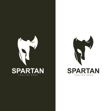 Spartalı Savaşçı Logosu Basit Çizim Siluet Vektör Tasarımı