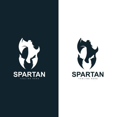 Spartalı Savaşçı Logosu Basit Çizim Siluet Vektör Tasarımı