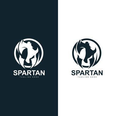 Spartalı Savaşçı Logosu Basit Çizim Siluet Vektör Tasarımı