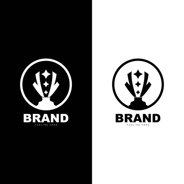 Modèle Gagnant Trophée Illustration Logo Design Vectoriel — Image vectorielle