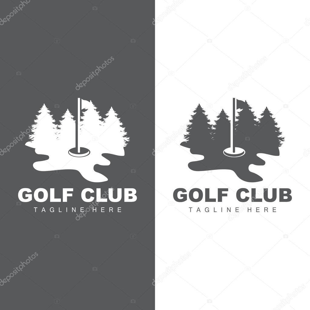 Golf Team Sport Logo Design Tournament Illustration Symbol Template