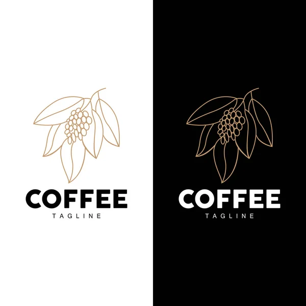Projekt Logo Kawy Wektor Napoju Drzewa Kawy Ilustracja Symbolu Szablonu — Wektor stockowy