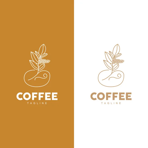 Logo Del Caffè Progettare Caffè Tree Drink Vector Illustrazione Del — Vettoriale Stock