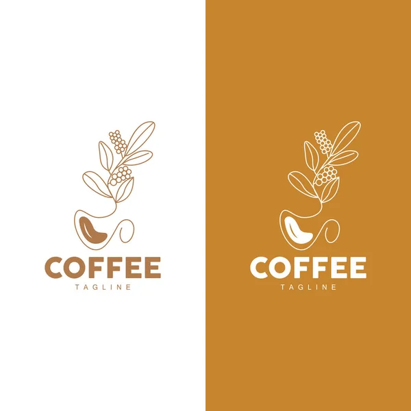 Projekt Logo Kawy Wektor Napoju Drzewa Kawy Ilustracja Symbolu Szablonu — Wektor stockowy
