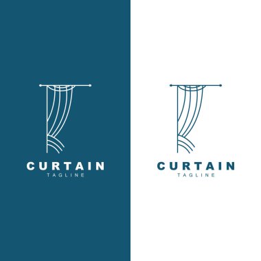 Home And Exhibition Curtain Logo Design, Building Decoration Vector Illustration