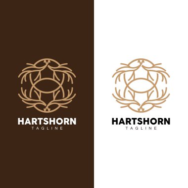 Geyik Boynuzu Logosu Tasarımı Horn Hayvan İllüstrasyonu Minimalist Simge Simgesi Simgesi Simgesi Simgesi Simgesi