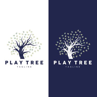 Ağaç Logosu Tasarım Vektörü İllüstratör Şablonu