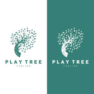 Ağaç Logosu Tasarım Vektörü İllüstratör Şablonu