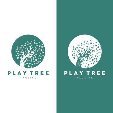 Ağaç Logosu Tasarım Vektörü İllüstratör Şablonu