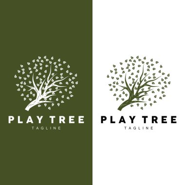 Ağaç Logosu Tasarım Vektörü İllüstratör Şablonu