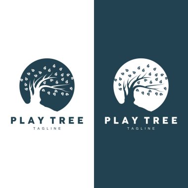 Ağaç Logosu Tasarım Vektörü İllüstratör Şablonu