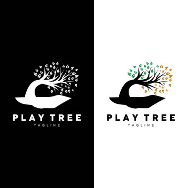 Ağaç Logosu Tasarım Vektörü İllüstratör Şablonu