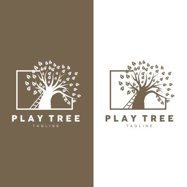 Ağaç Logosu Tasarım Vektörü İllüstratör Şablonu
