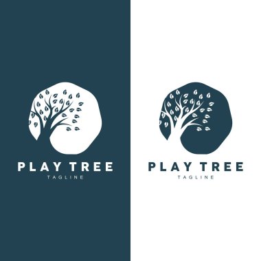 Ağaç Logosu Tasarım Vektörü İllüstratör Şablonu