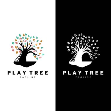 Ağaç Logosu Tasarım Vektörü İllüstratör Şablonu