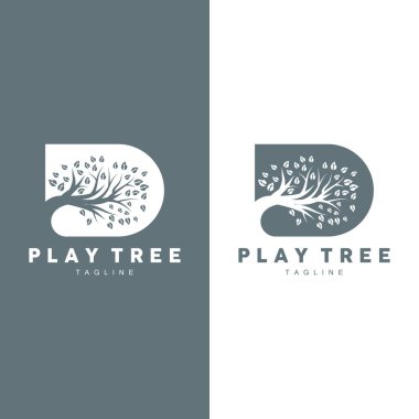 Ağaç Logosu Tasarım Vektörü İllüstratör Şablonu