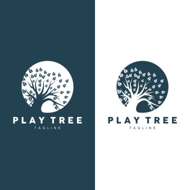 Ağaç Logosu Tasarım Vektörü İllüstratör Şablonu