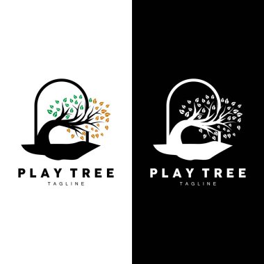 Ağaç Logosu Tasarım Vektörü İllüstratör Şablonu
