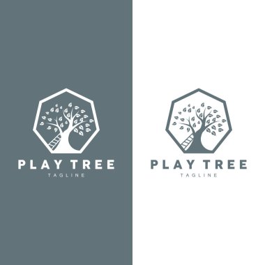 Ağaç Logosu Tasarım Vektörü İllüstratör Şablonu