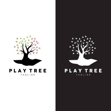 Ağaç Logosu Tasarım Vektörü İllüstratör Şablonu