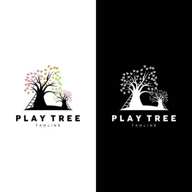 Ağaç Logosu Tasarım Vektörü İllüstratör Şablonu