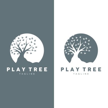 Ağaç Logosu Tasarım Vektörü İllüstratör Şablonu