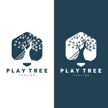 Ağaç Logosu Tasarım Vektörü İllüstratör Şablonu
