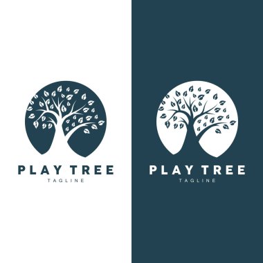 Ağaç Logosu Tasarım Vektörü İllüstratör Şablonu