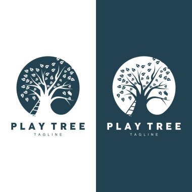 Ağaç Logosu Tasarım Vektörü İllüstratör Şablonu