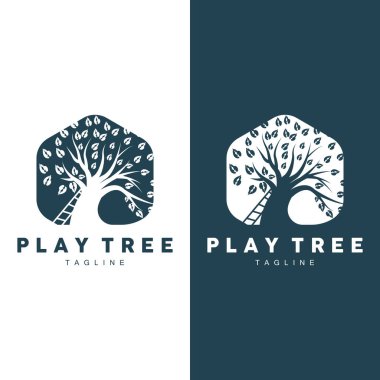 Ağaç Logosu Tasarım Vektörü İllüstratör Şablonu