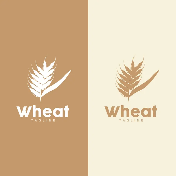 Pšeničné Logo Grain Design Jednoduché Ilustrace Šablony — Stockový vektor
