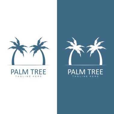 Hindistan cevizi ağacı logosu, Palm Tree Sunset Plaj Vektörü, Zarif Minimalist Basit Tasarım, Sembol Şablonu Simgesi Simgesi Simgesi Simgesi