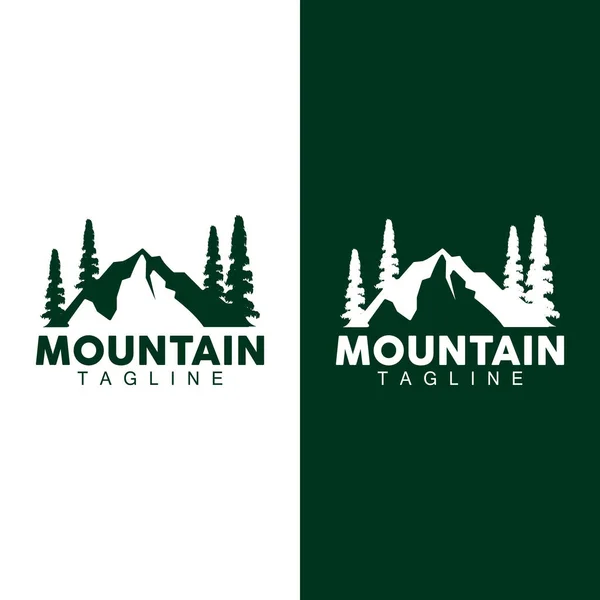 Logotipo Montaña Ilustración Simple Plantilla Silueta Diseño Vectorial — Vector de stock