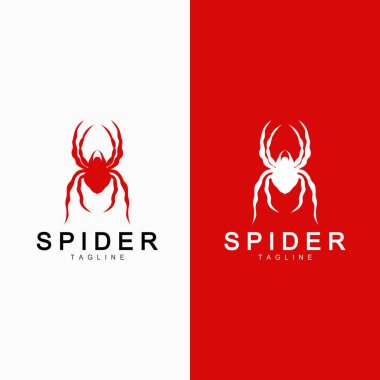 Örümcek Logosu Vektör Sembol Çizim Tasarımı