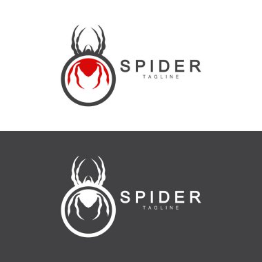 Örümcek Logosu Vektör Sembol Çizim Tasarımı
