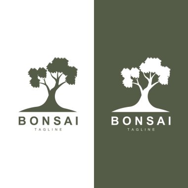 Bonsai Ağacı Logo Vektörü Sembol İllüstrasyon Tasarımı