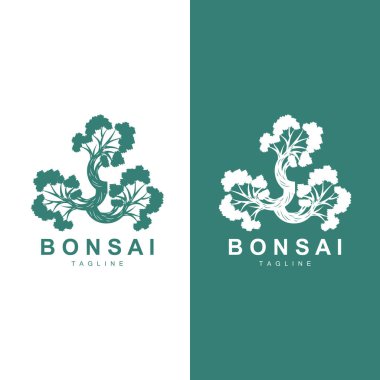 Bonsai Ağacı Logo Vektörü Sembol İllüstrasyon Tasarımı