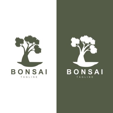 Bonsai Ağacı Logo Vektörü Sembol İllüstrasyon Tasarımı