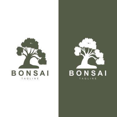 Bonsai Ağacı Logo Vektörü Sembol İllüstrasyon Tasarımı